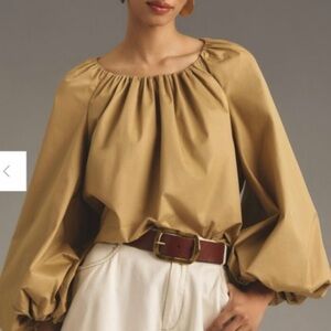 Mare Mare Tan Bubble Sleeve Top